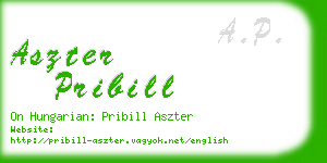 aszter pribill business card